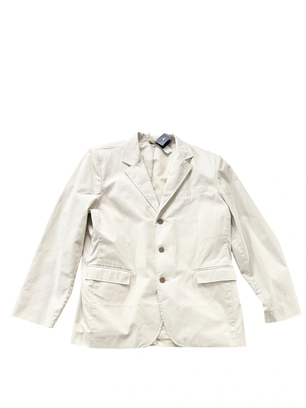 L.L. Bean signature collection plain weave tan blazer in Soapstone | size 46R